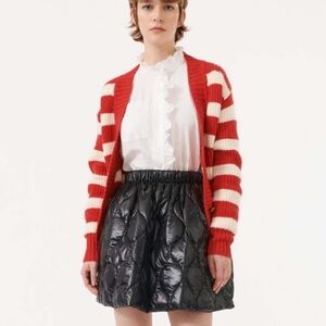 Baum Und Pferdgarten | Cammie Cardigan in Red Breton, Wool Alpaca Blend, Size M